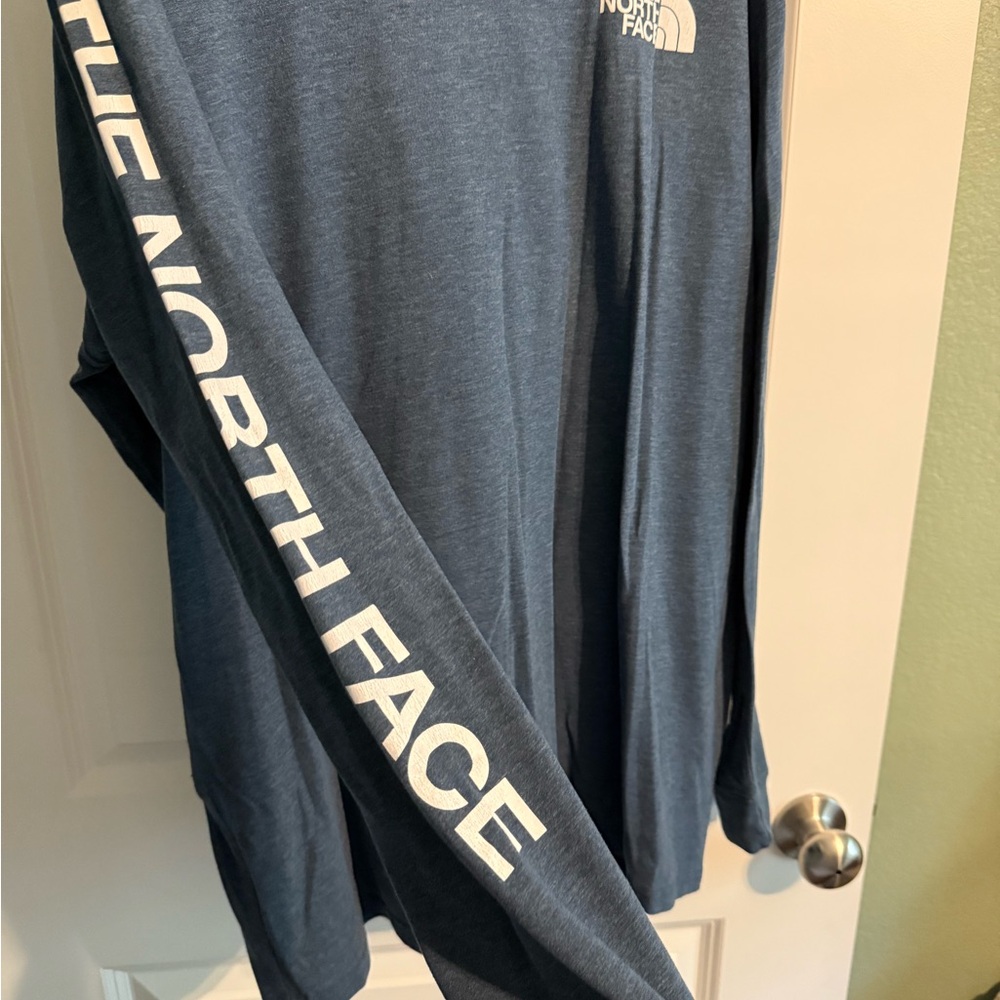 The North Face Blue Long Sleeve Tee with Logo - Picture 2 of 3